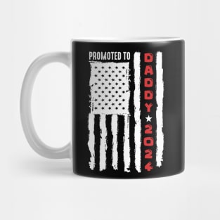 Patriotic Mens Promoted To Daddy Est 2024 First Time Dad Mug